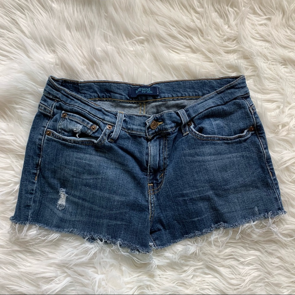 Levi’s Boyfriend 513 Medium/Dark Wash Jean Shorts